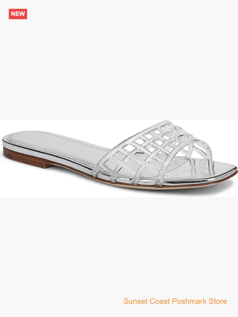 Clear Hollow Mesh Jelly Sandals Women Slide Flats Summer Beach